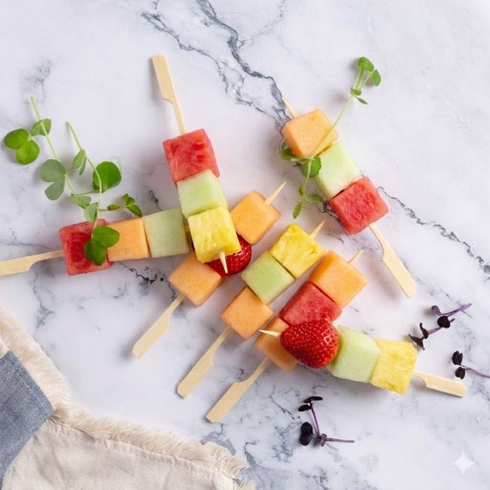 Seasonal fresh fruit skewers