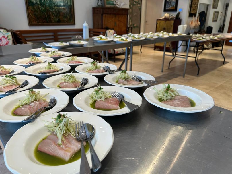 Starter - Kingfish Crudo, Green Apple Gaspacho.