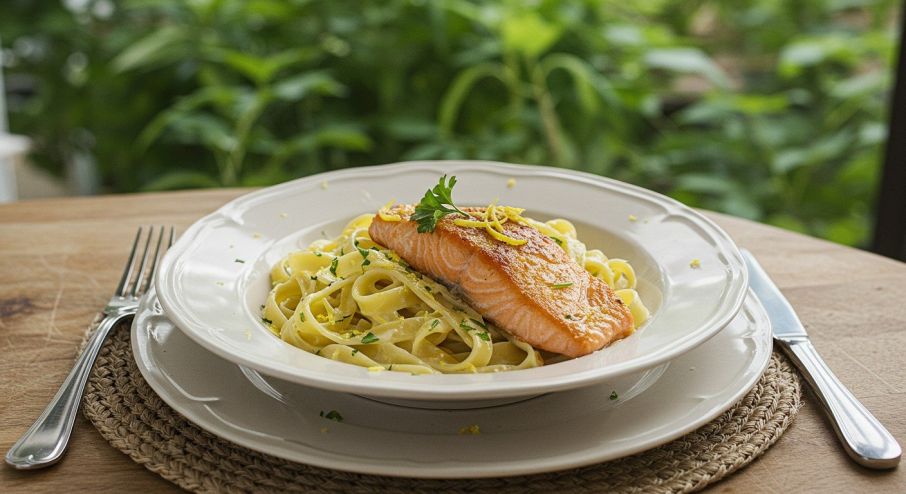 Salmon al Limone Fettuccine