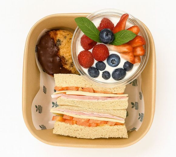 Sandwich, Yoghurt and Cookie Box