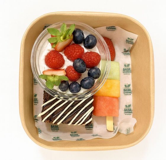 Yoghurt, Brownie and Fruit Skewers Box