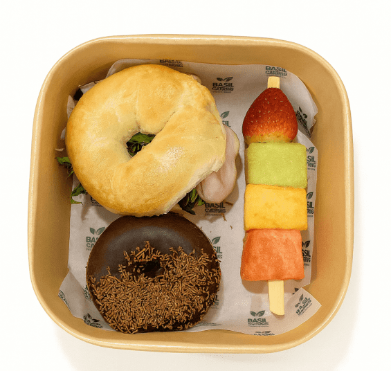 Bagel, Donut and Fruit Skewers Box