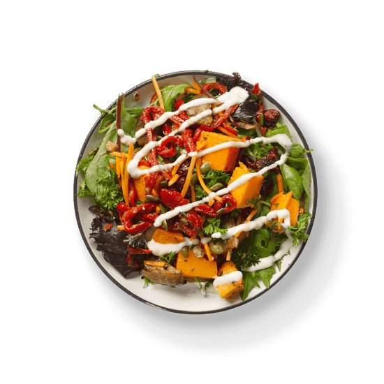 Roast Vegetable Leafy Salad