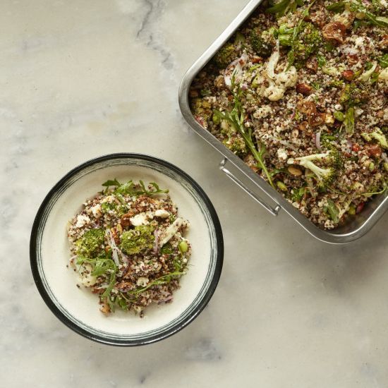 Salad - Quinoa, Roasted Brocc + Cauli, Almonds, Baked Ricotta