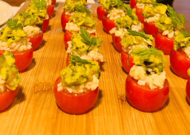 Canapé - Crab & Guacamole Stuffed Cherry Tomatoes