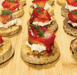 Canapè - Buckwheat Blini with Salmon Gravlax