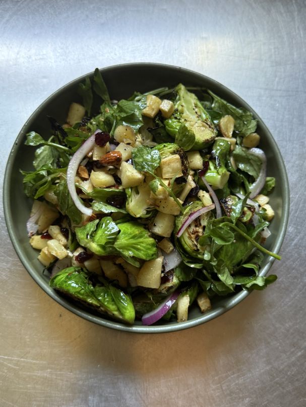 Salad - Brussel sprouts, roasted parsnip, dried cranberries, toasted almonds, rocket