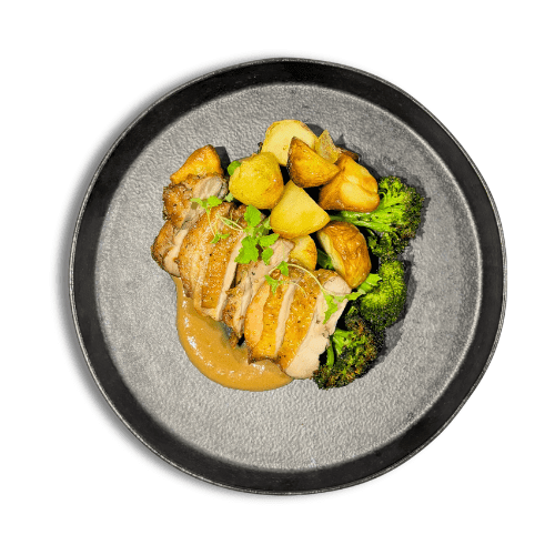 Wattleseed Chicken with Potatoes and Broccolini (1 serve)