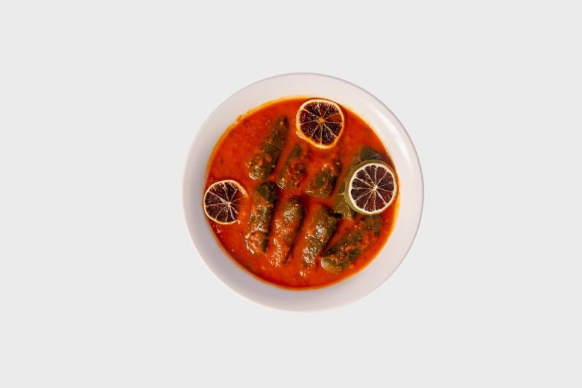Dolmades, Harissa & Tomato Sugu