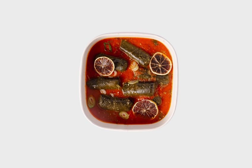 Dolmades, Harissa & Tomato Sugu