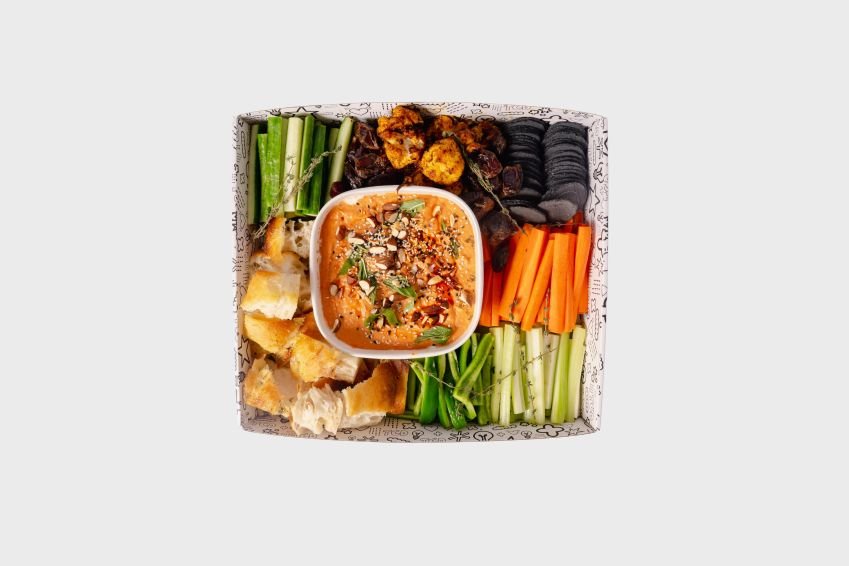 Roasted Carrot & Wattleseed Hummus Dip Platter