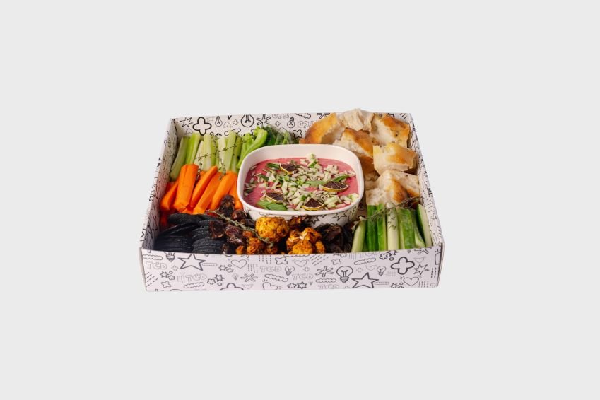 Loaded Beetroot & Lemon Myrtle Hummus Dip Platter