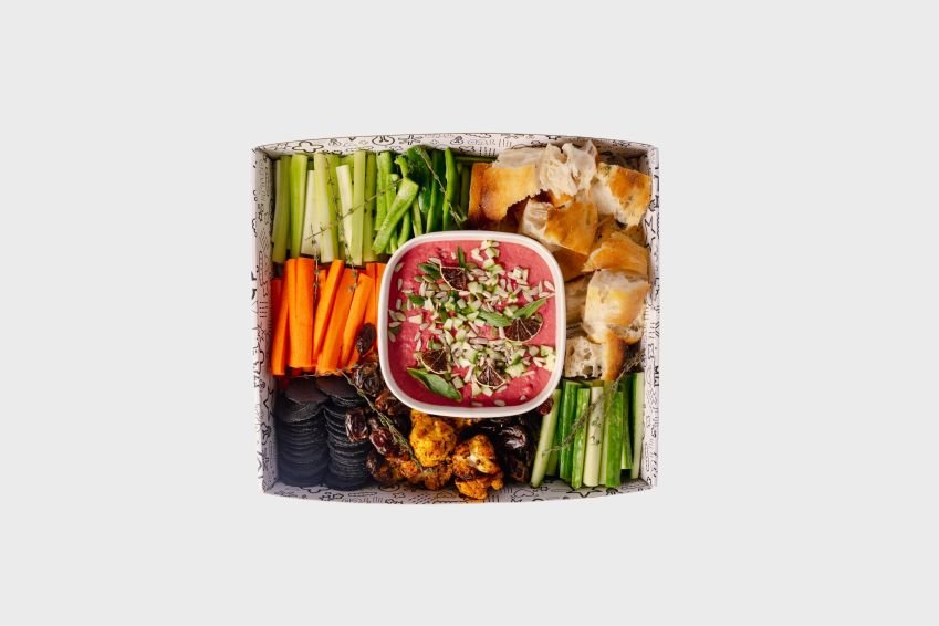 Loaded Beetroot & Lemon Myrtle Hummus Dip Platter