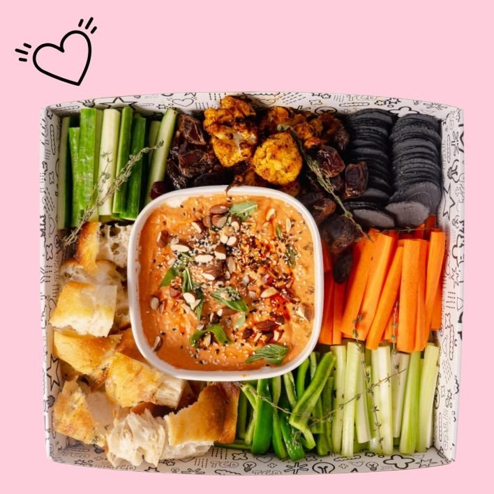 Roasted Carrot & Wattleseed Hummus Dip Platter