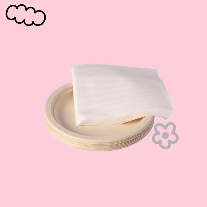 6" Bio Plate, Small & Cocktail Napkin 