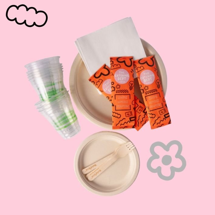 All Day Bio Cutlery, Plate, Cup & Napkins 