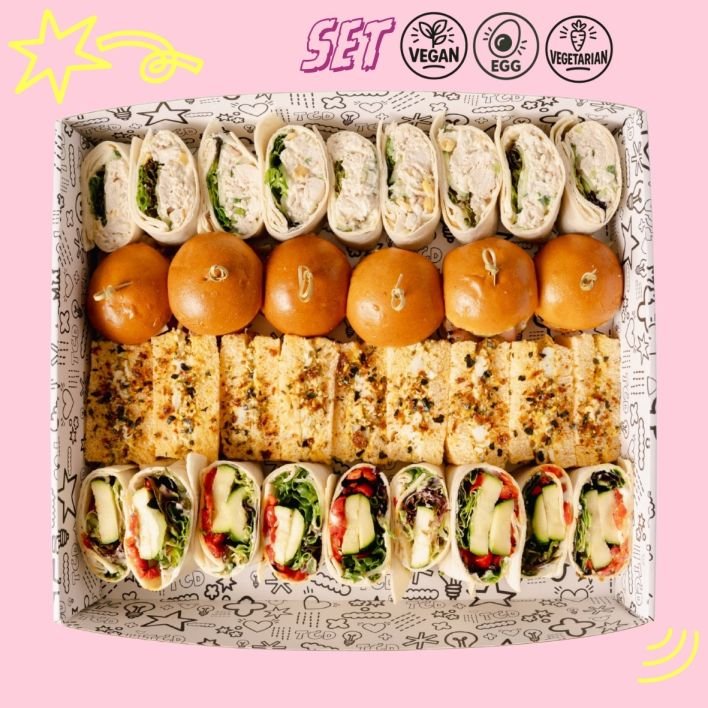 Executive Mini Sandwich Platter (33 bite size pieces) - Vegetarian & Vegan Selection