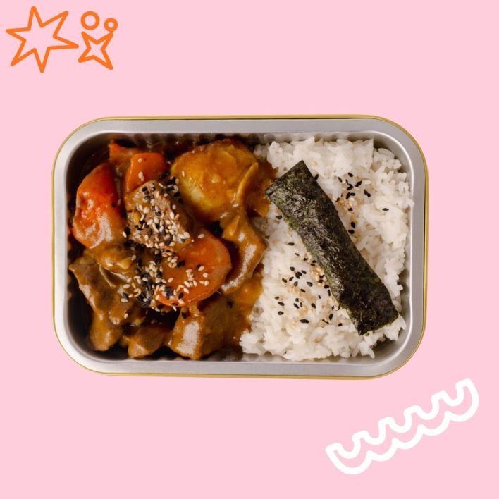 Traditional Japanese Curry, Steamed Rice, Toasted Sesame & Seaweed 
