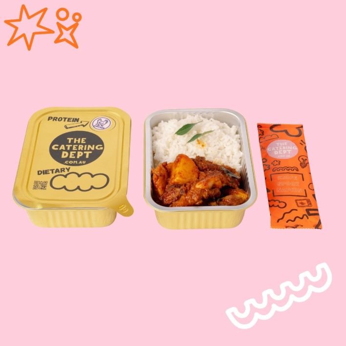 Indonesian Minang Rendang with Coconut Milk & Lemongrass, and Rice