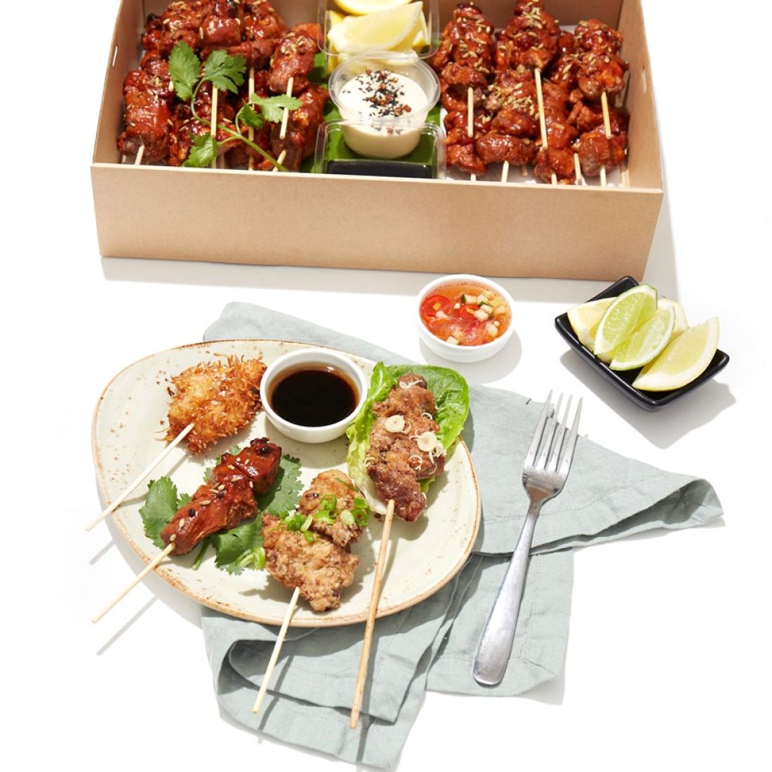 Karaage Chicken Skewer Platter