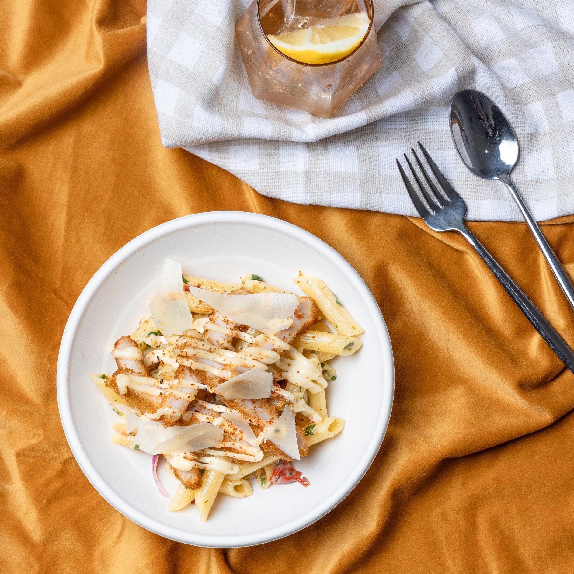 Chicken Schnitzel Pasta Salad Bowl