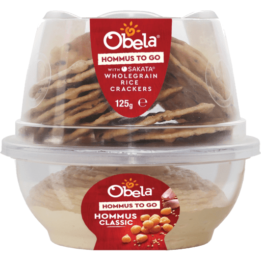 Hommus Dip Classic With Rice Crackers 125g Box 6 packets 