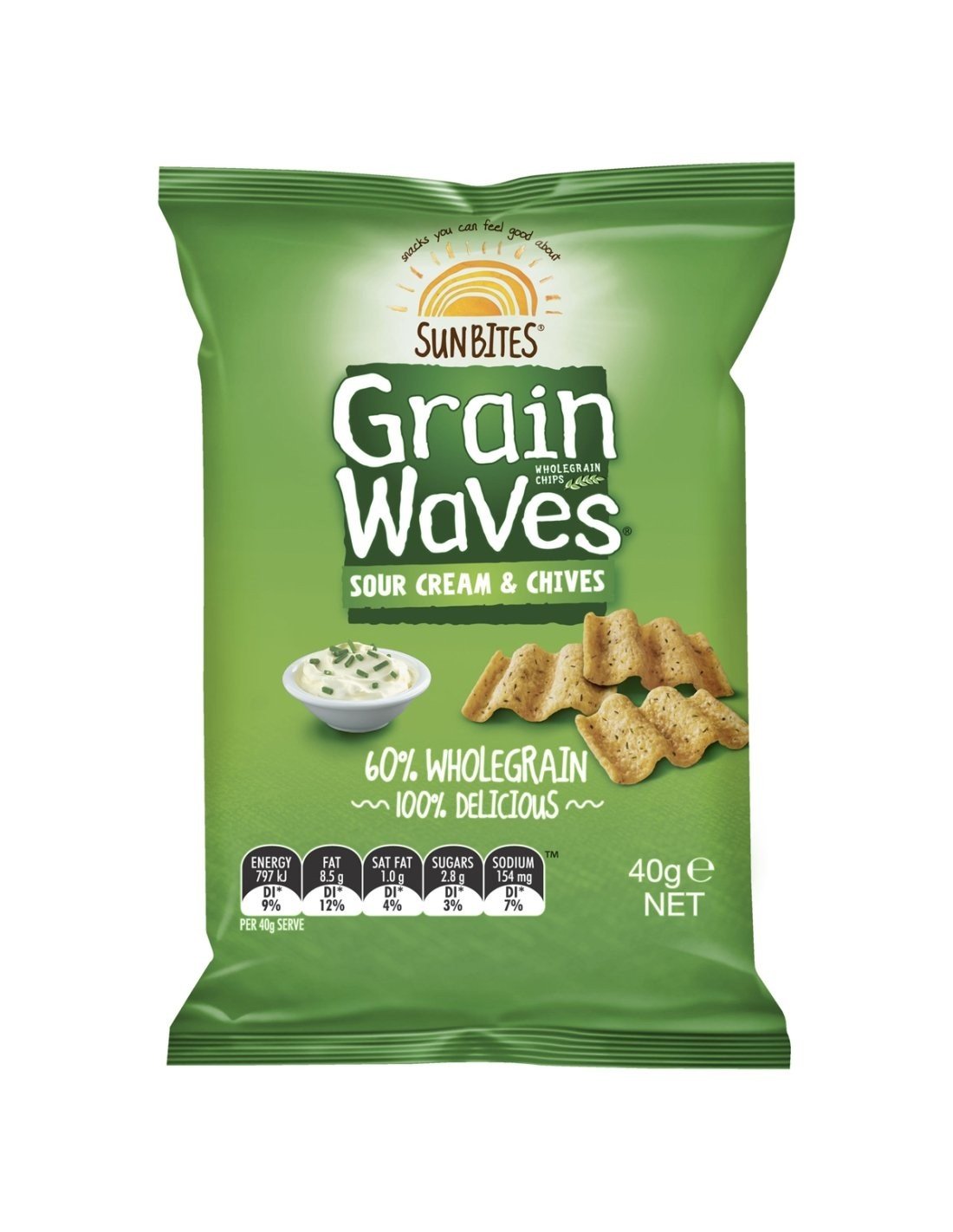 Grainwaves Sour Cream & Chives 40g Box 18 packets
