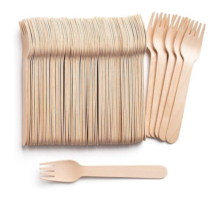 Disposable Wooden Forks sleeve 100 pieces