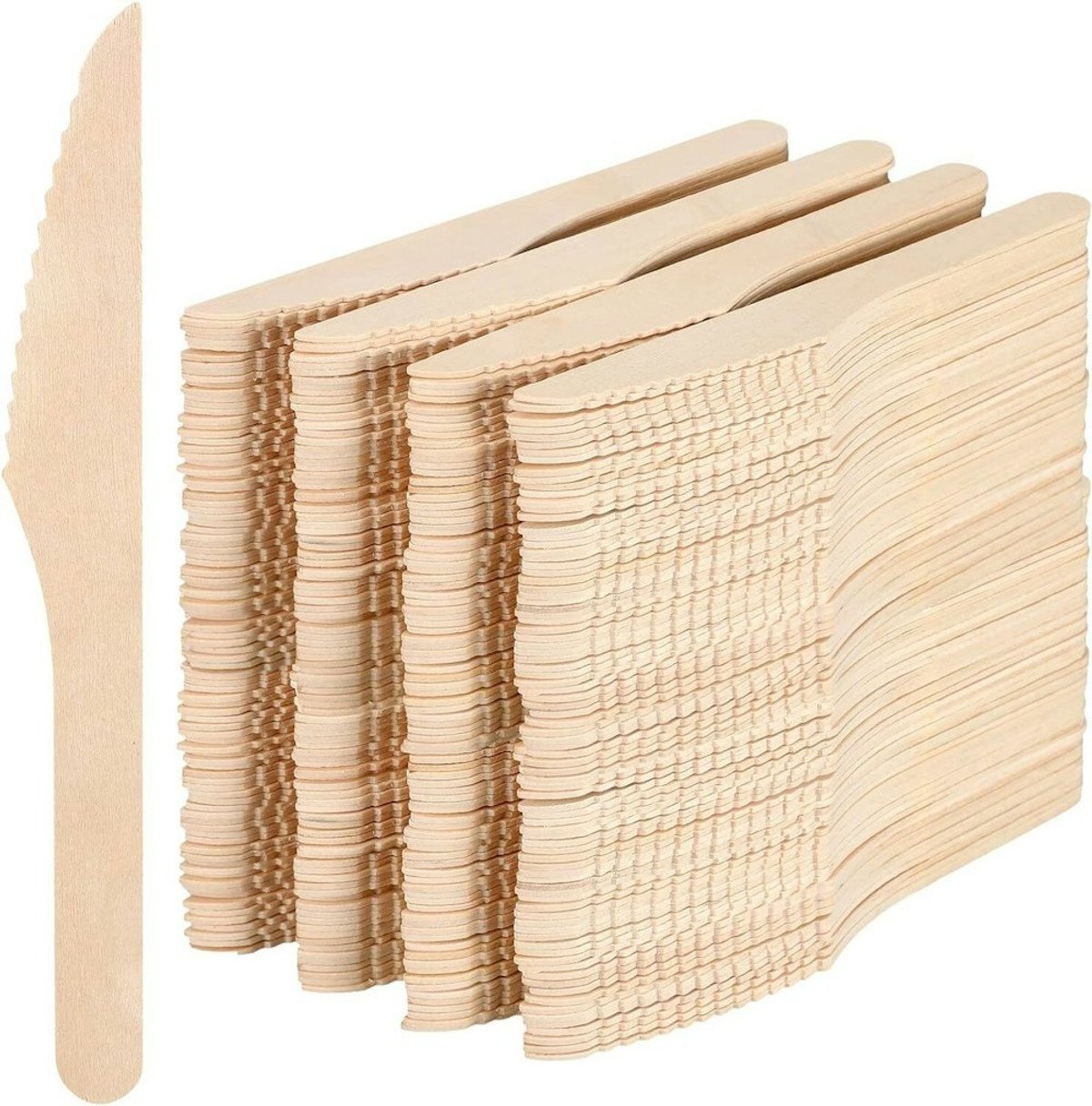 Disposable Wooden Knives sleeve 100 pieces