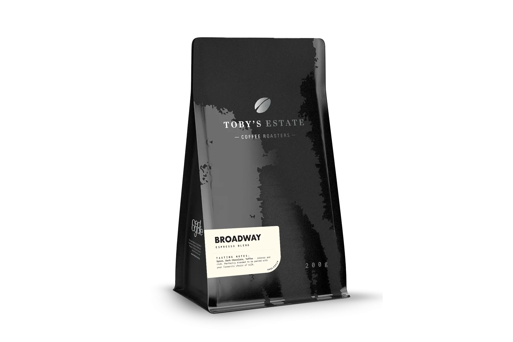 Batch Brew Blend 200g ground Tobys Estate Coffee packet