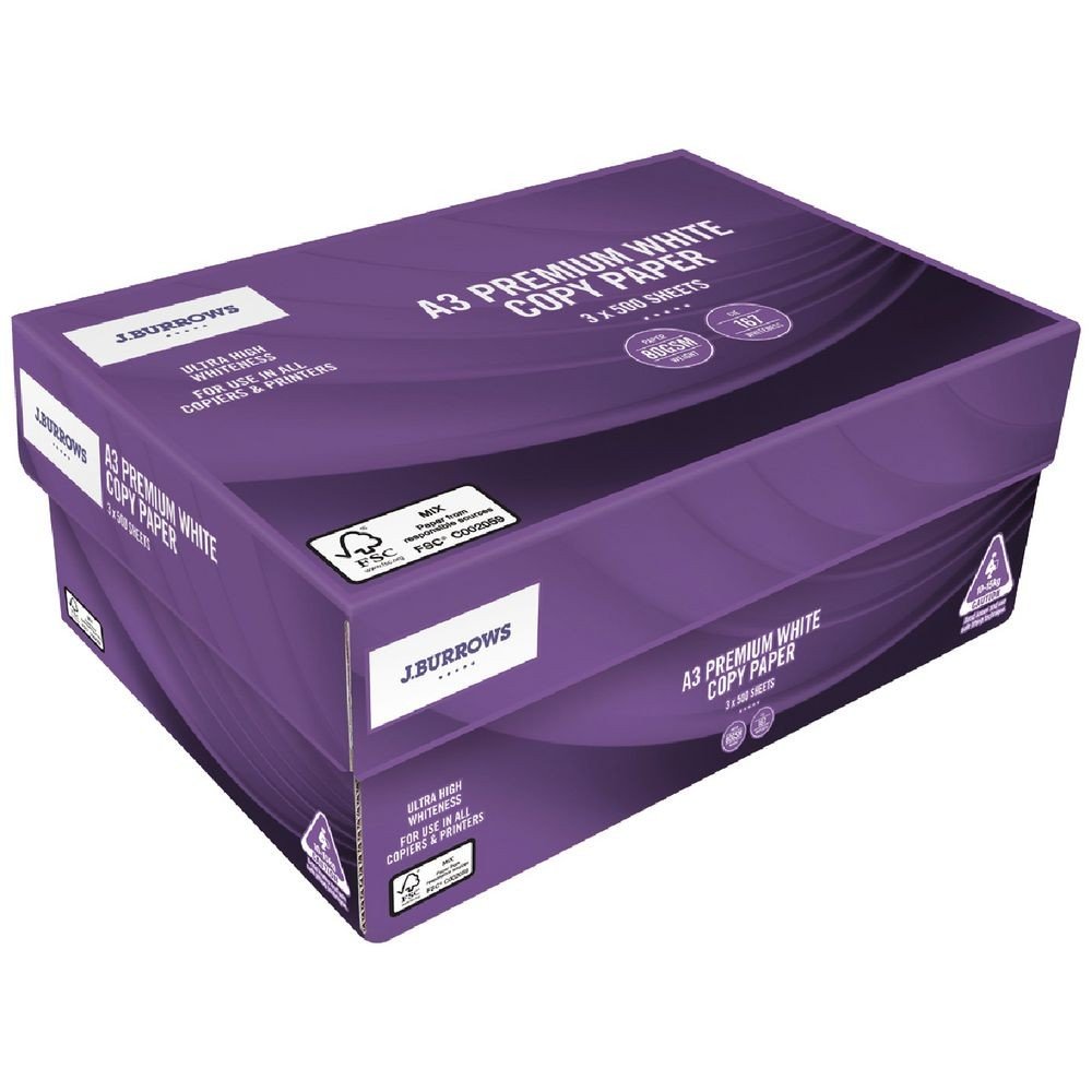 A3 Paper 80gsm 500 sheets Box (1500 sheets)