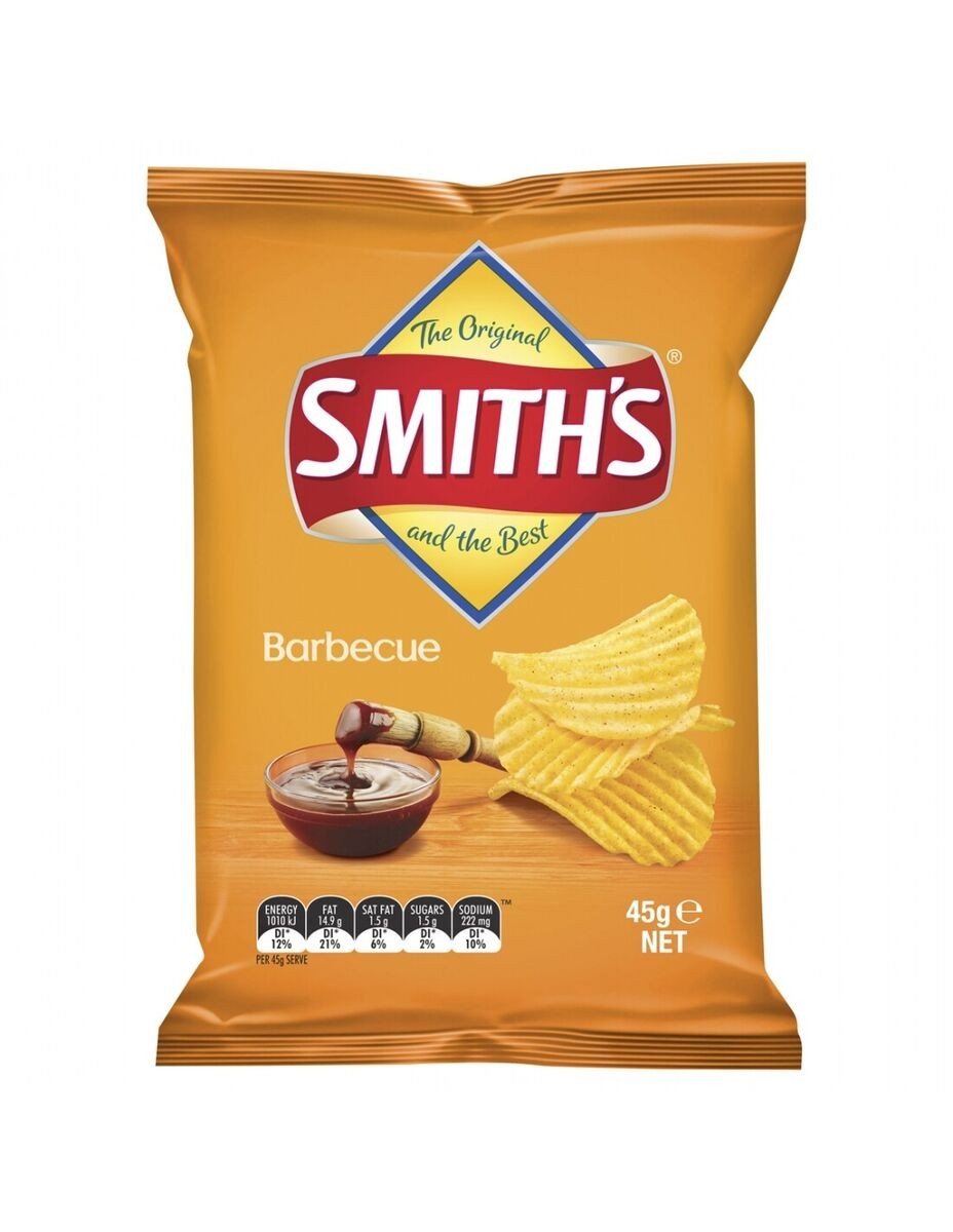 BBQ Smith Chips 45G Box 18 packets 