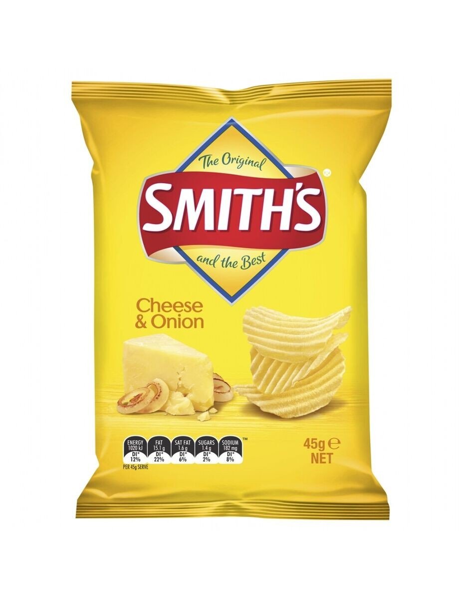 Cheese & Onion Smith Chips 45G Box 18 packets