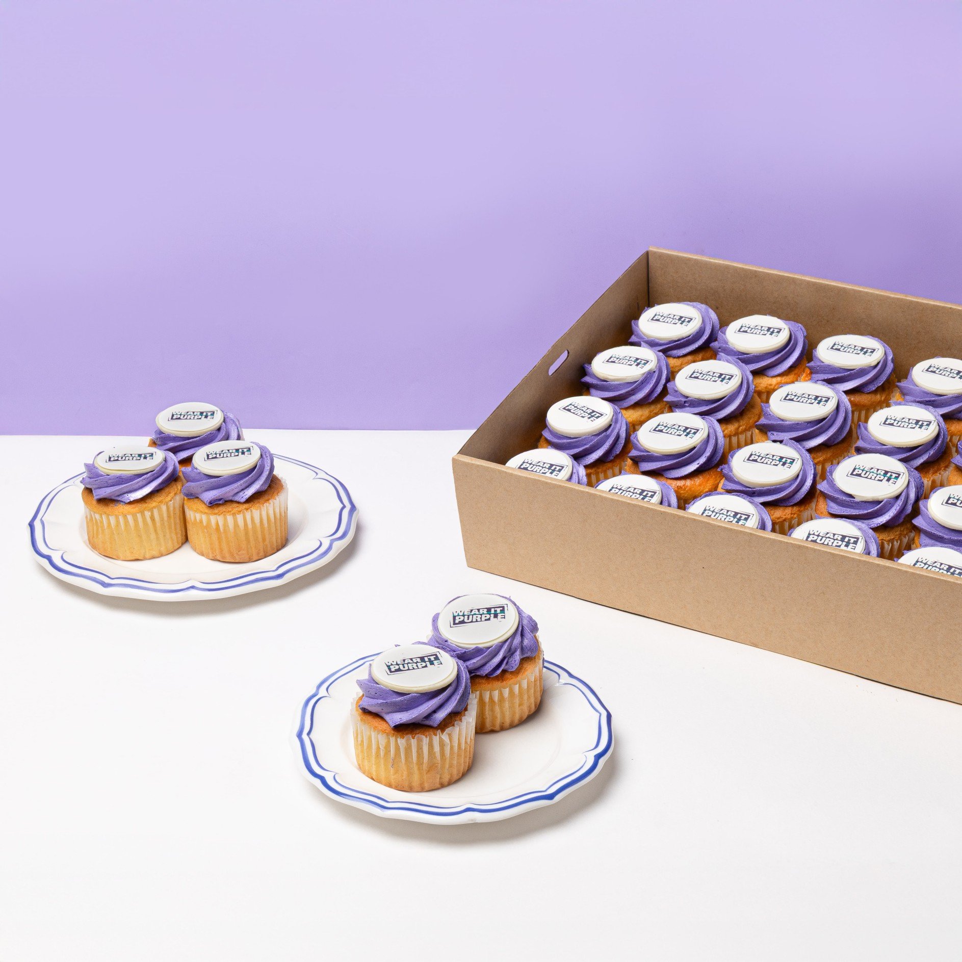 Wear It Purple Large Cupcake Platter 