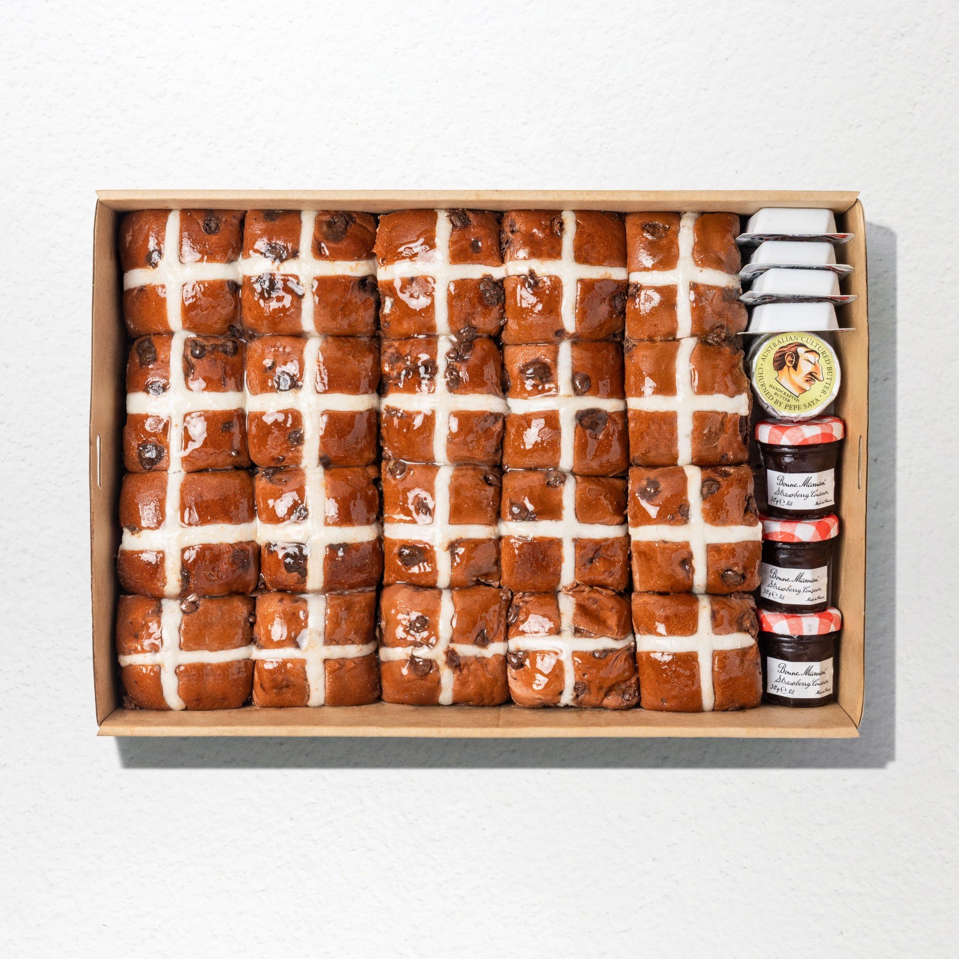 Chocolate Hot Cross Bun Platter