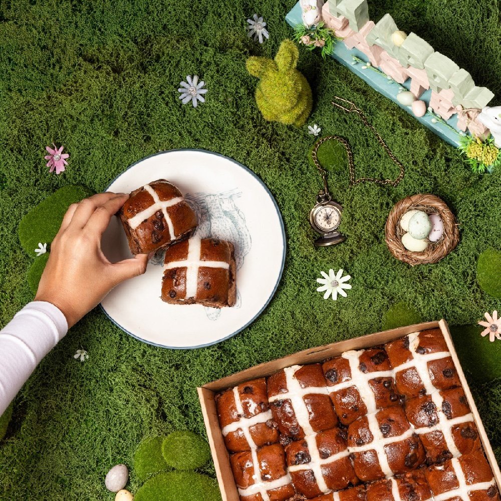 Chocolate Hot Cross Bun Platter