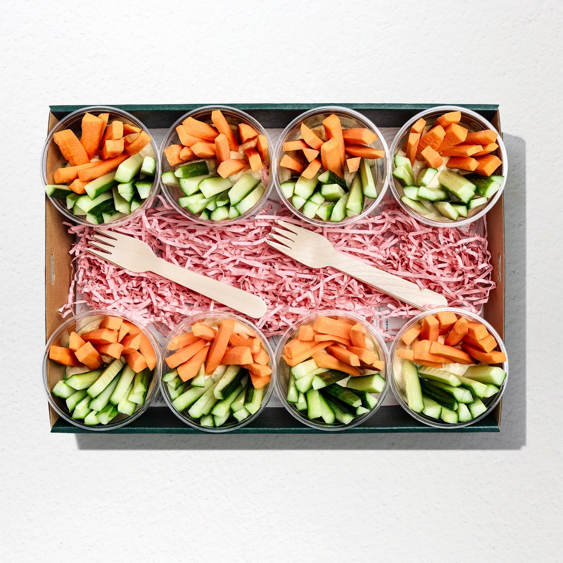 Hummus, Carrot & Cucumber Pots