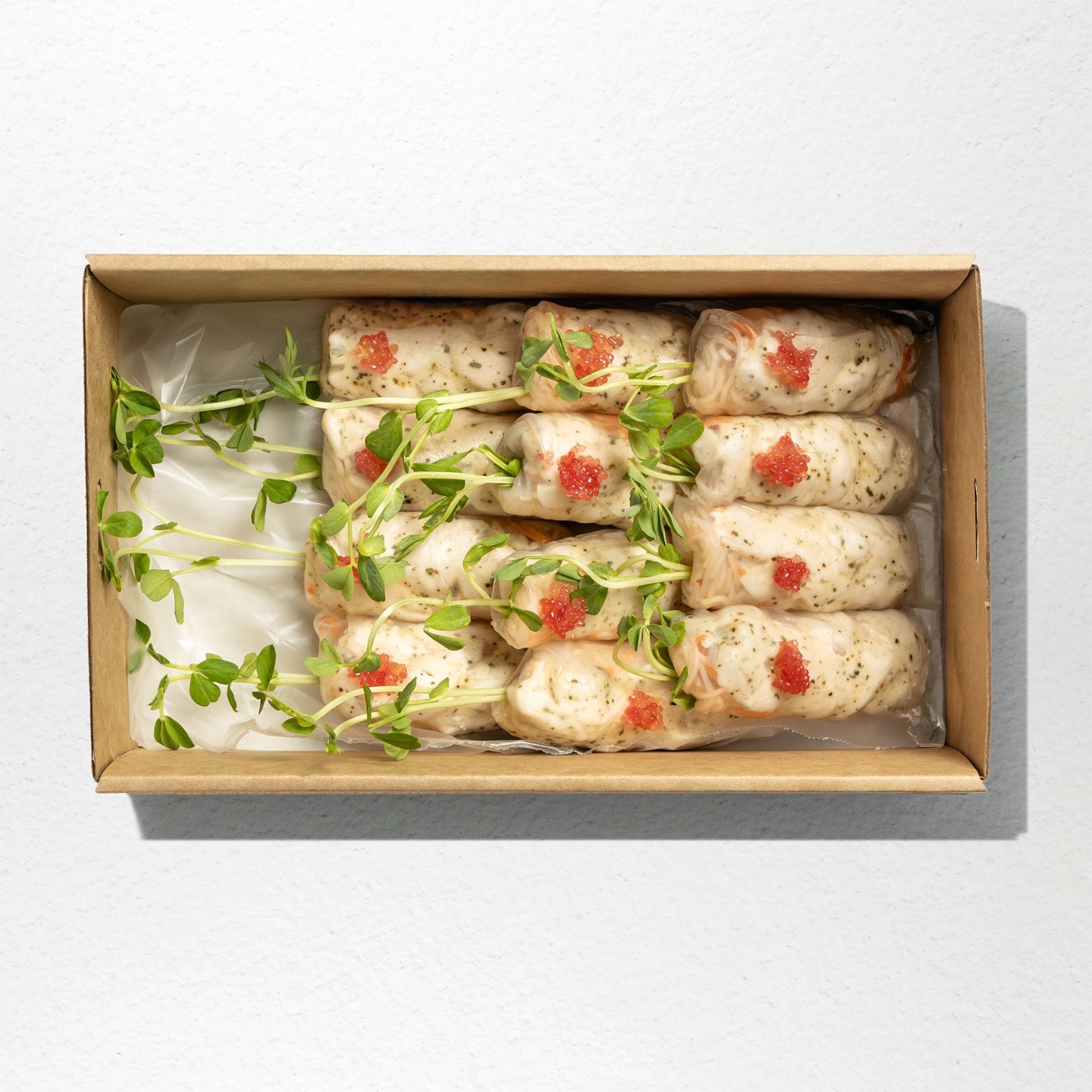 Lemon Myrtle Poached Chicken Rice Paper Roll Platter
