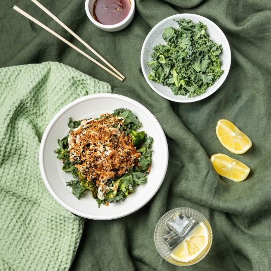 Miso Blackened Salmon Salad Bowl