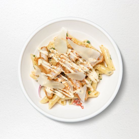 Chicken Schnitzel Pasta Salad Bowl
