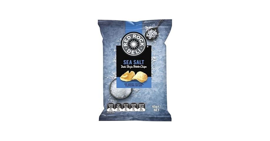 Red Rock Deli Sea Salt Chips 45G Box 18 packets