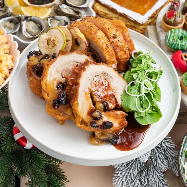 Porchetta with Spiced Apple & Jus