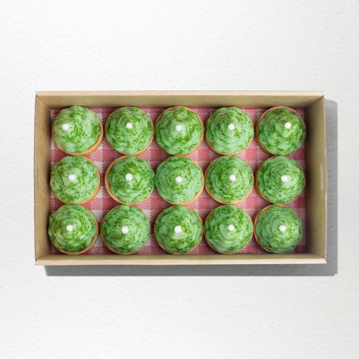 Pistachio Mousse Christmas Tree Tart Platter