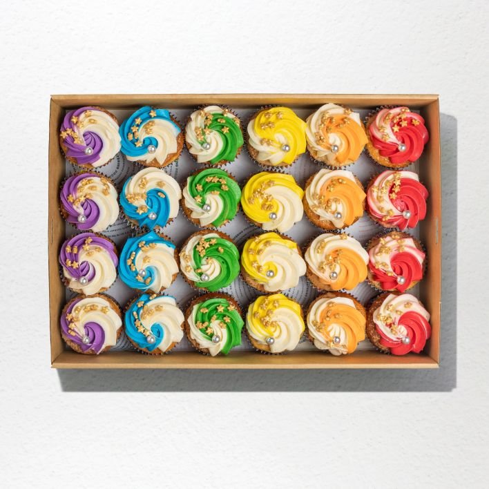 Mardi Gras Cupcake Platter