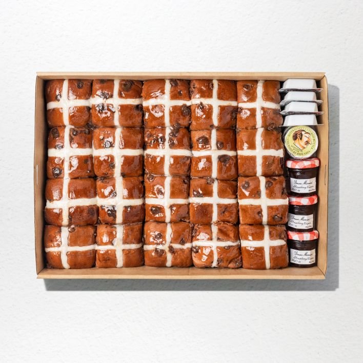 Chocolate Hot Cross Bun Platter