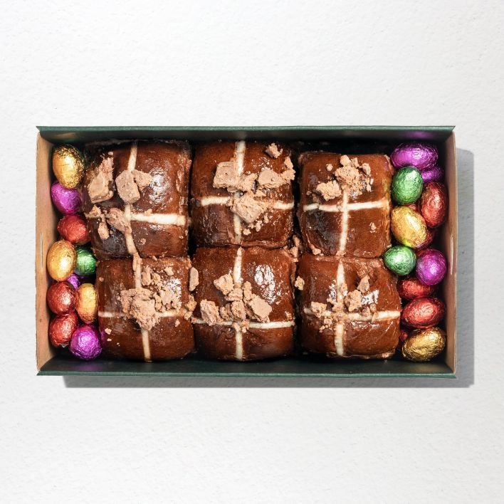 Chocolate Loaded Hot Cross Bun Platter  