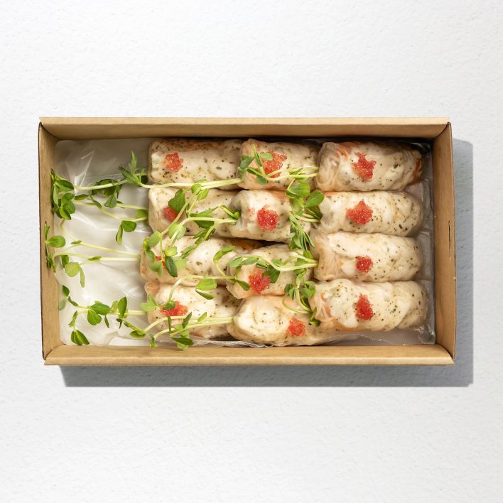 Lemon Myrtle Poached Chicken Rice Paper Roll Platter