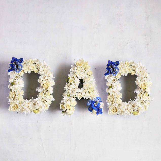 J04-Letters Dad White & Blue