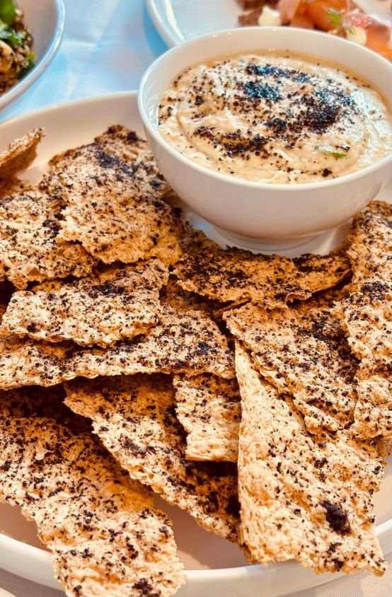 Native Lemon Myrtle & Pepperberry Hummus - with house made crunchy wattle-seed crackers (Large Box for 20)
