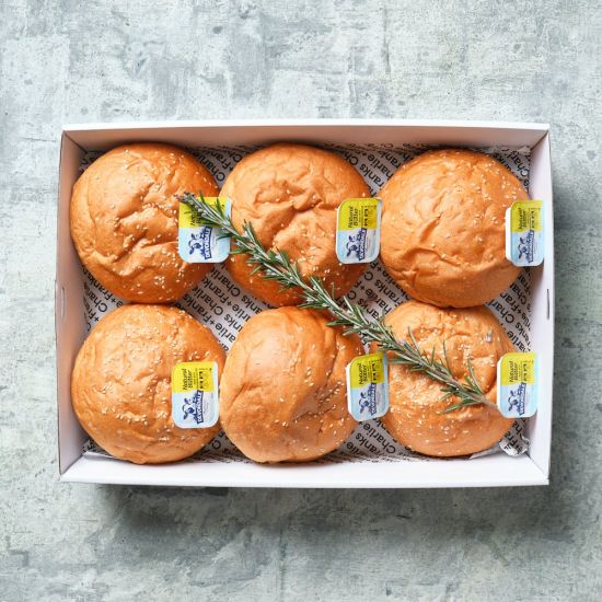 BREAD - Seeded Burger buns + Butter (Box of 6) (100gm)